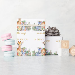 Jungle Baby Zebra Giraffe und Tiger Geschenkpapier