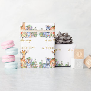 Jungle Baby Zebra Giraffe und Tiger Geschenkpapier