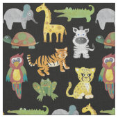 Jungle Babys auf schwarzem Hintergrund Stoff (Nahaufnahme)