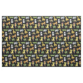 Jungle Babys auf schwarzem Hintergrund Stoff (Fat Quarter (45,7 x 55,9 cm))
