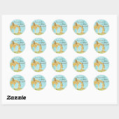 Jungle Babys, Baby Shower Stickers - Blau (Blatt)