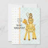 Jungle Babys, Boy Baby Shower Einladung 4- Grün (Rückseite)