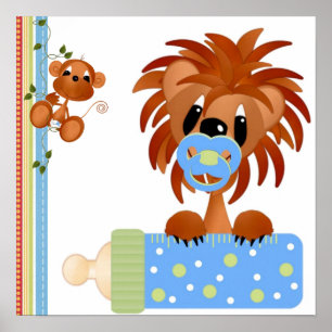 Jungle Babys Print Poster