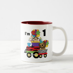 Jungle Bahn 1. Geburtstag T - Shirt und Geschenke Zweifarbige Tasse