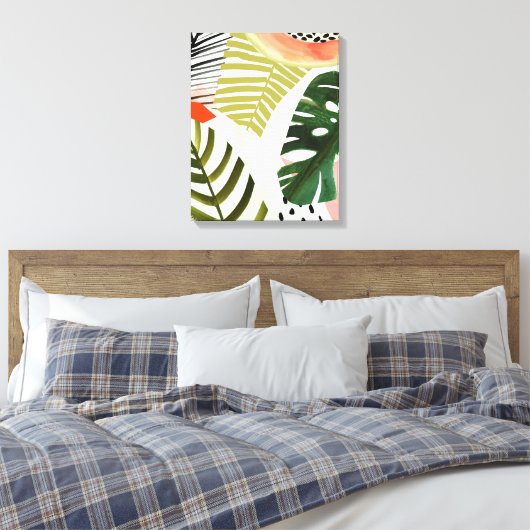 Jungle Beat Tropical Greenerity Leinwanddruck (Insitu (Schlafzimmer))