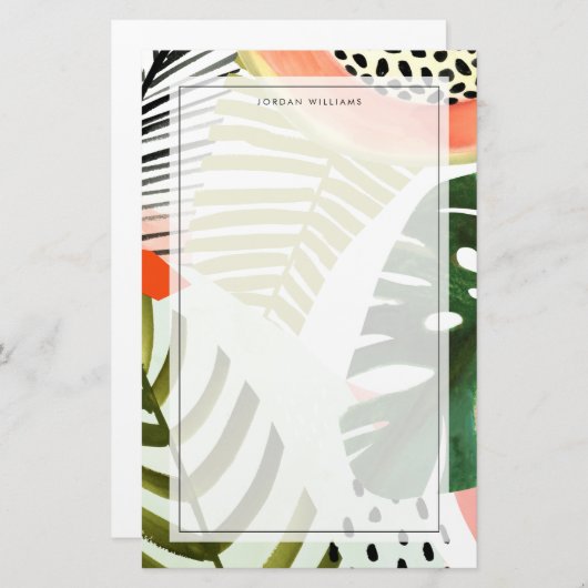 Jungle Beat Tropische Vegetation Briefpapier (Vorne/Hinten)