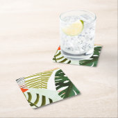 Jungle Beat Tropische Vegetation Rechteckiger Pappuntersetzer (Vor Ort)