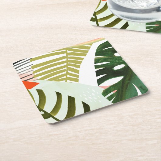Jungle Beat Tropische Vegetation Rechteckiger Pappuntersetzer (angewinkelt)