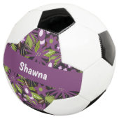 Jungle Bird Muster Lila Grünpflanzen Fußball Ball (Dreiviertel)