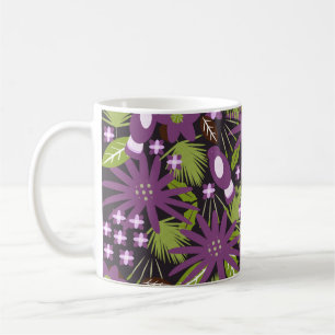 Jungle Bird Muster Lila Vegetation Tropische Veget Kaffeetasse