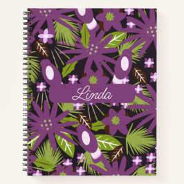 Jungle Birds Mute Lila Name Journal Notizblock