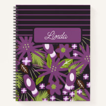 Jungle Birds Mute Lila Pattern Journal-Notebook