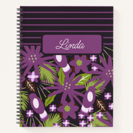 Jungle Birds Mute Lila Pattern Journal-Notebook Notizblock