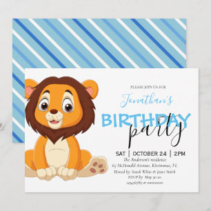 Jungle Birthday Boy LION Einladung