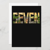 Jungle Birthday Boys Girls Zoo Tier 7 Jahre alt Einladung (Vorne/Hinten)