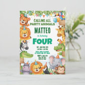 Jungle Birthday Einladung (Stehend Vorderseite)