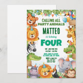 Jungle Birthday Einladung (Vorne/Hinten)