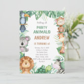 Jungle Birthday Einladungen (Stehend Vorderseite)