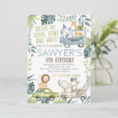 Jungle Birthday Parade Einladung (Stehend Vorderseite)