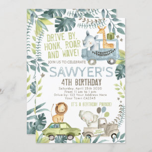 Jungle Birthday Parade Einladung