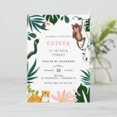 Jungle Birthday Party Einladung (Stehend Vorderseite)