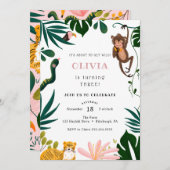 Jungle Birthday Party Einladung (Vorne/Hinten)