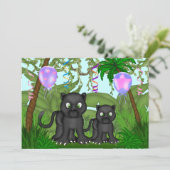 Jungle Black Panther Babydusche Einladung (Stehend Vorderseite)