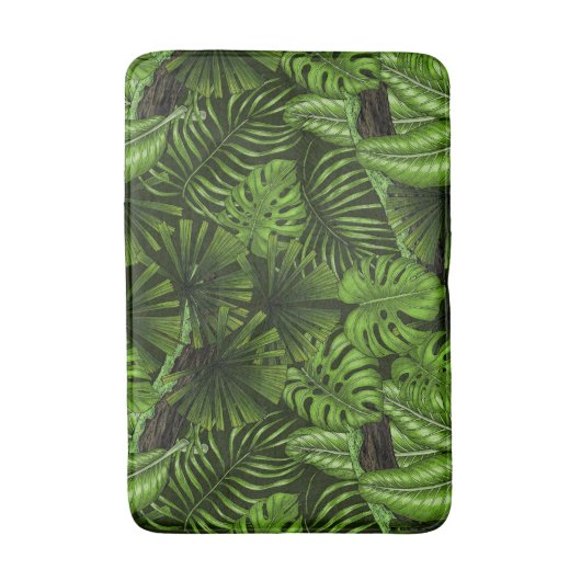 Jungle-Blätter Badematte (Vorderseite Vertikal)