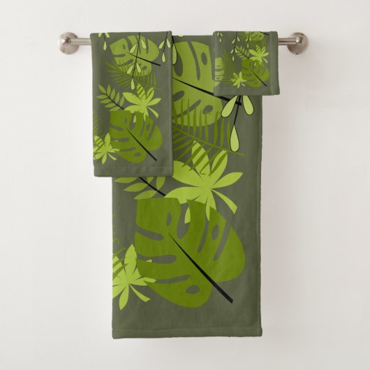 Jungle Blätter Case-Mate iPhone 14 Pro Max Fall Badhandtuch Set (Insitu)