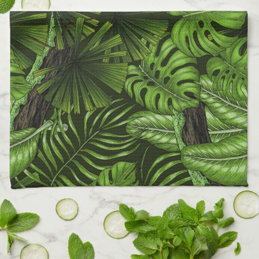 Jungle-Blätter Geschirrtuch (Gefaltet)