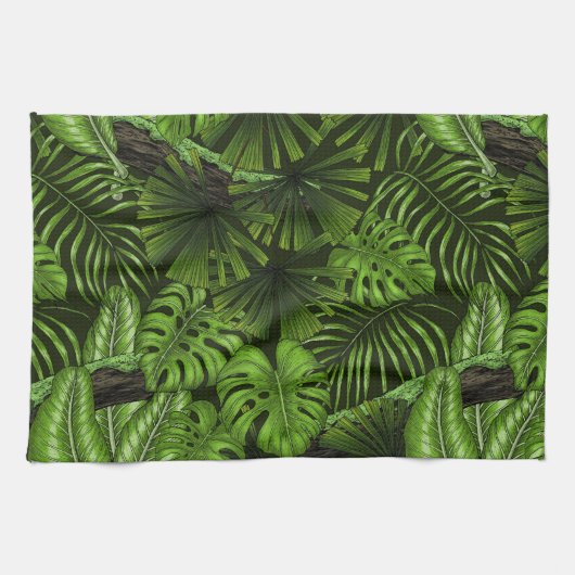 Jungle-Blätter Geschirrtuch (Horizontal)