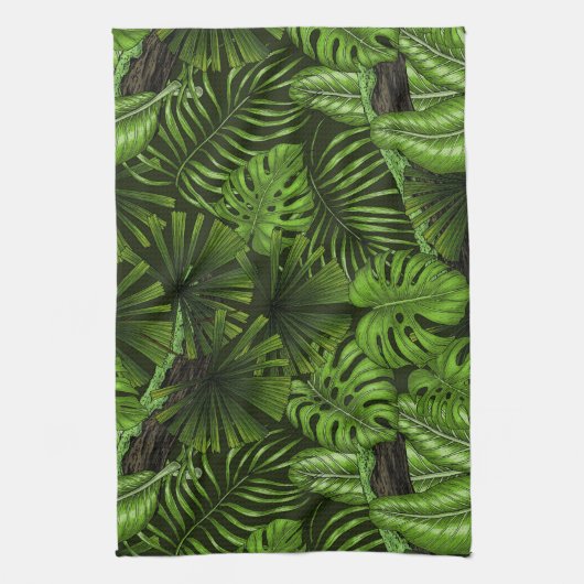 Jungle-Blätter Geschirrtuch (Vertikal)