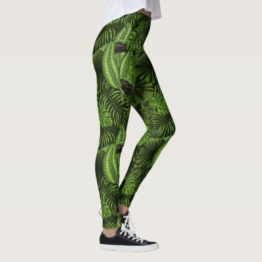 Jungle-Blätter Leggings (Rechts)