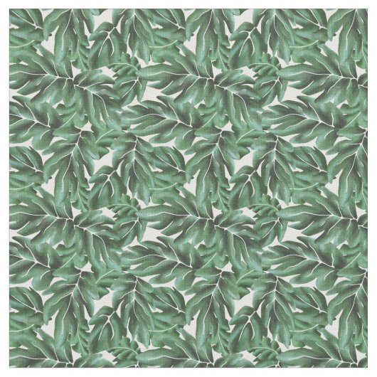 Jungle Blätter Monstera Green Stoff (Nahaufnahme)