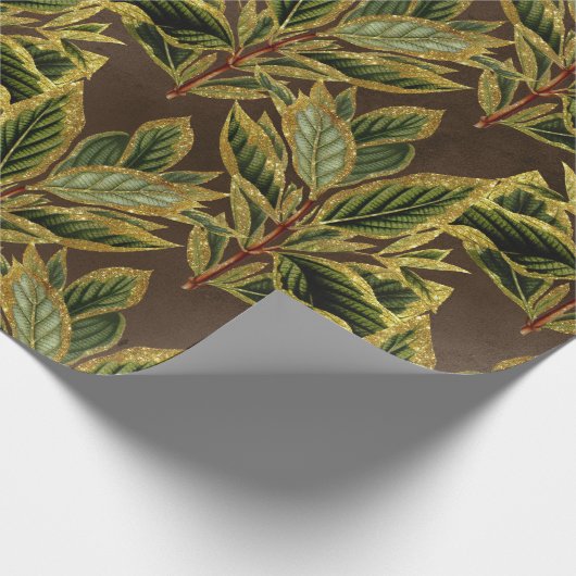 Jungle Blätter Muster Geschenkpapier (Ecke)