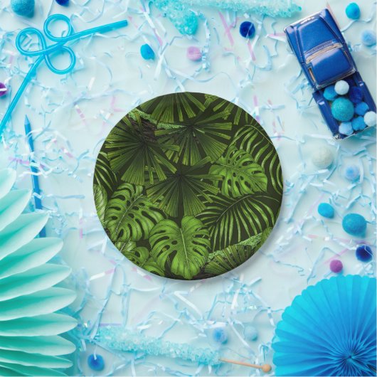 Jungle-Blätter Pappteller (Party)