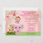 Jungle Blossom Schwanz Kinderdusche Einladungen GI (Vorderseite)