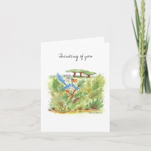Jungle Blue Bird Note Card Karte (Vorderseite)