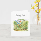 Jungle Blue Bird Note Card Karte (Gelbe Blume)