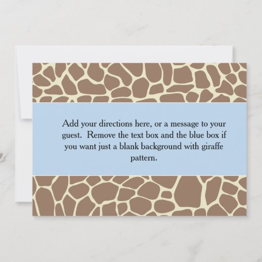 Jungle Blue zum Geburtstag Einladung (Rückseite)