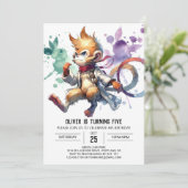 Jungle Boho Monkey Birthday Einladung (Stehend Vorderseite)