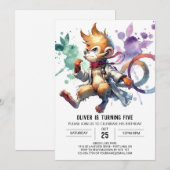 Jungle Boho Monkey Birthday Einladung (Vorne/Hinten)