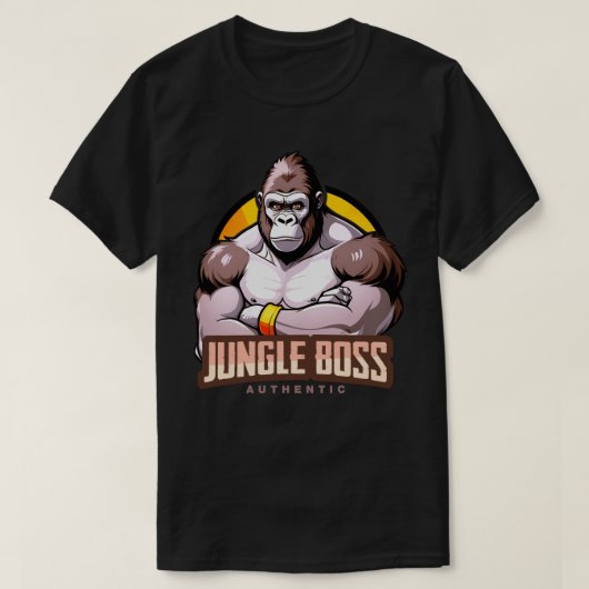 Jungle Boss - Funny Gorilla Grafik - Gorilla T-Shirt (Design vorne)