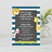 Jungle Boy Animal Chalkboard Babydusche Einladung (Stehend Vorderseite)