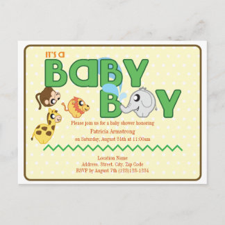 Jungle Boy Baby Dusche Postcard Einladung