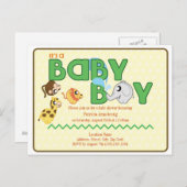 Jungle Boy Baby Dusche Postcard Einladung (Vorne/Hinten)