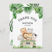 Jungle Boy Babydusche Flat Danke Karte (Vorne/Hinten)