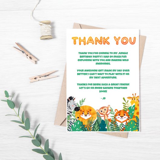 Jungle Boy's Dankeschön Card Dankeskarte