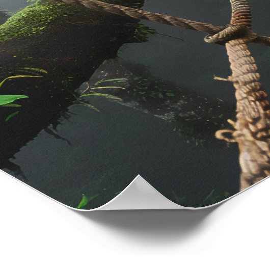 Jungle Brücke über eine Crevasse Poster (Ecke)