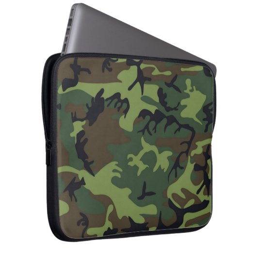 Jungle-Camouflage Laptopschutzhülle (Vorne Rechts)